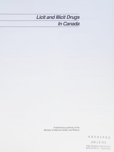 Licit and illicit  drugs in Canada