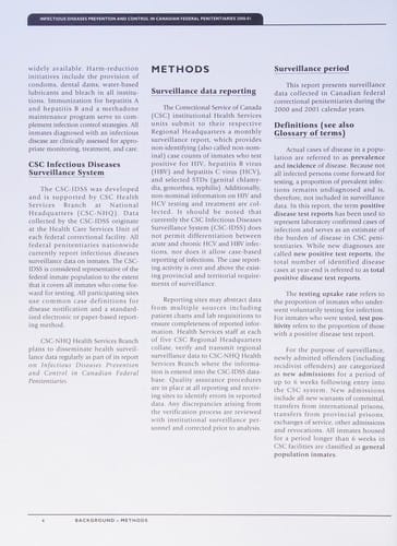 Infectious diseases prevention and control in Canadian federal penitentiaries, 2000-01