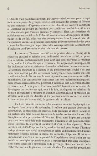 Intersections--cultures, sexualités, et genres