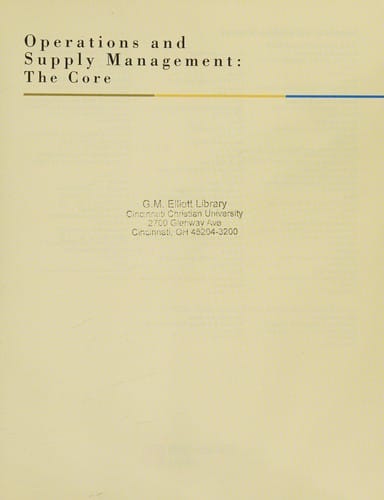 Operations and supply management