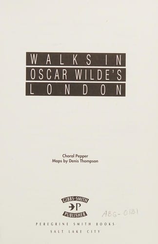 Walks in Oscar Wilde's London