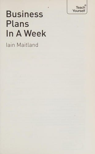 Business plans in a week