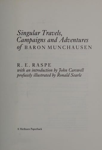Singular travels, campaigns and adventures of Baron Munchausen