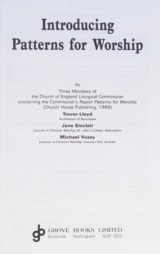Introducing patterns for worship