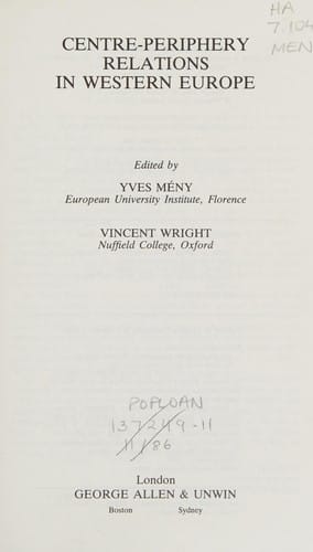 Centre-periphery relations in Western Europe