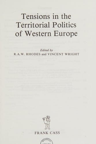 Tensions inthe territorial politics of Western Europe