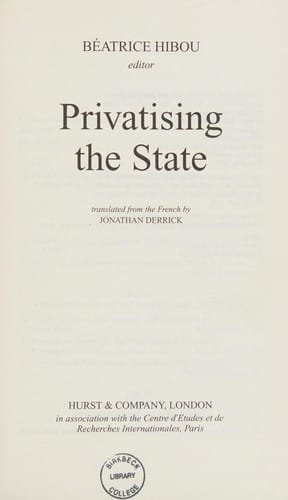 Privatising the state