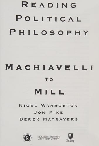 Reading political philosophy