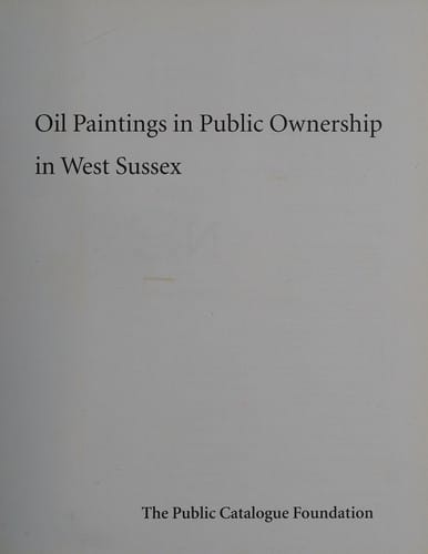 OIL PAINTINGS IN PUBLIC OWNERSHIP IN WEST SUSSEX