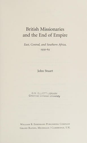 British missionaries and the end of empire