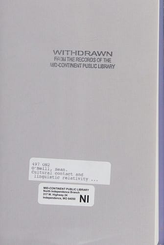 Cultural contact and linguistic relativity among the Indians of northwestern California