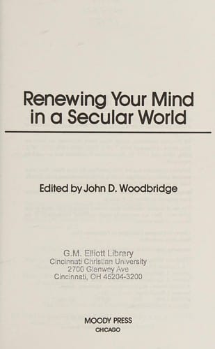Renewing your mind in a secular world