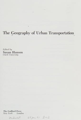 The Geography of urban transportation