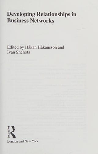 Developing relationships in business networks