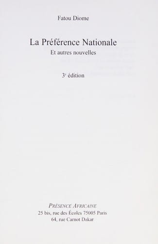 La préférence nationale et autres nouvelles