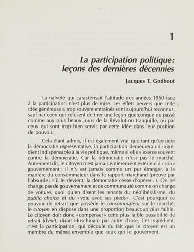 La Participation politique