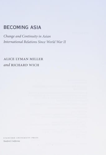 Becoming Asia