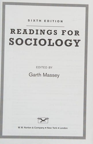 Readings for sociology