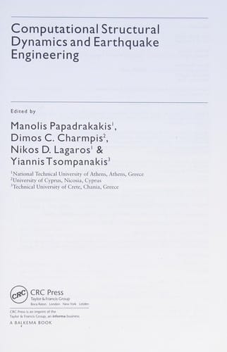 Computational structural dynamics and earthquake engineering