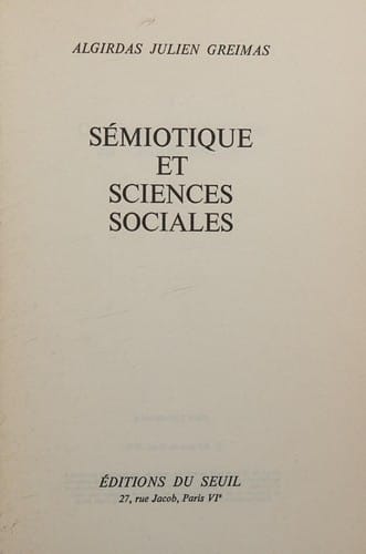 Sémiotique et sciences sociales
