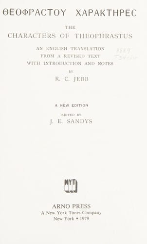 Theophrastou charaktēres =
