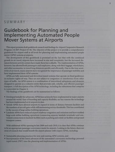 Guidebook for planning and implementing automated people mover systems at airports