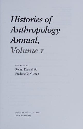 Histories of anthropology annual