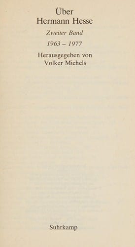 Über Hermann Hesse