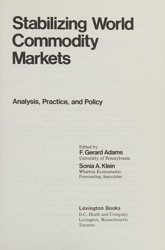 Stabilizing world commodity markets