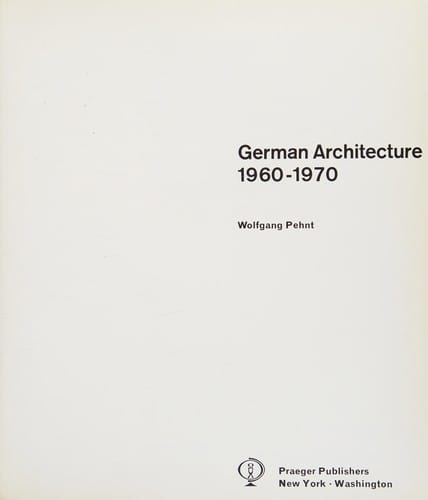German architecture 1960-1970