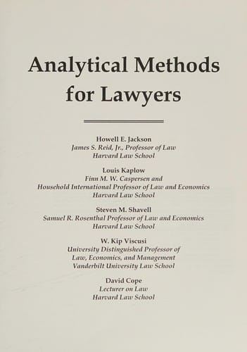 Analytical methods for lawyers