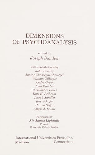 Dimensions of psychoanalysis