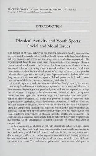 Physical activity and youth sports