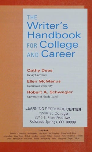 The writer's handbook for college and career