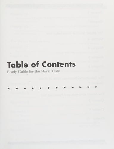 Study guide for the music tests