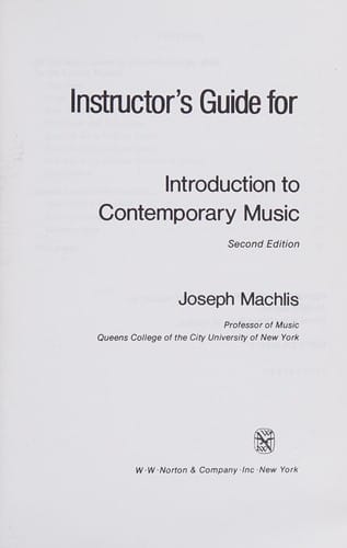 Machlis Intro to Contemporary Music