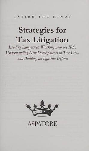 Strategies for tax litigation