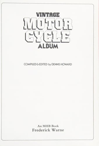 Vintage motor cycle album