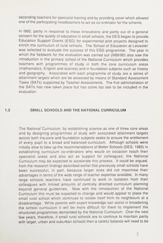 Rural Schools Curriculum Enhancement National Evaluation (SCENE) Project