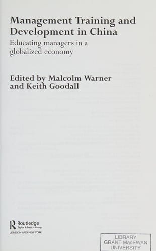 Management training and development in China