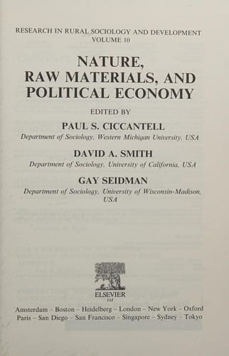 Nature, raw materials, and political economy