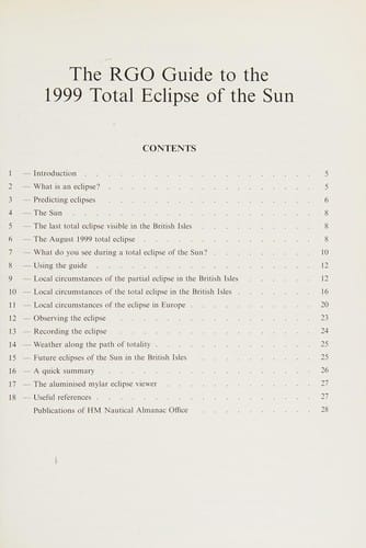The RGO guide to the 1999 total eclipse of the sun