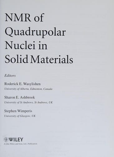 NMR of quadrupolar nuclei in solid materials