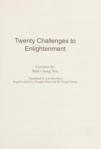 Twenty challenges to enlightenment
