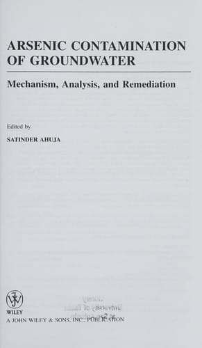 Arsenic contamination of groundwater