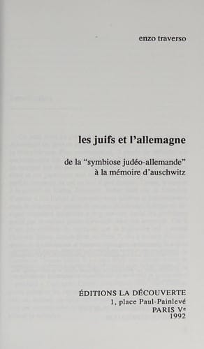 Les juifs et l'Allemagne