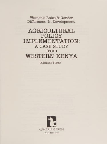Agricultural policy implementation