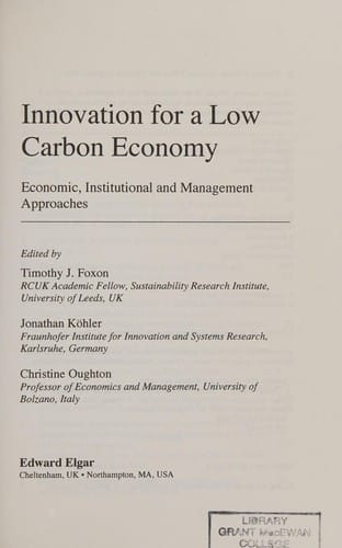 Innovation for a low carbon economy
