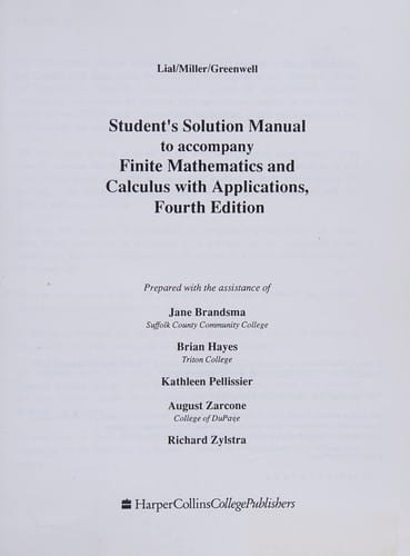 Finite Mathematics Calculus