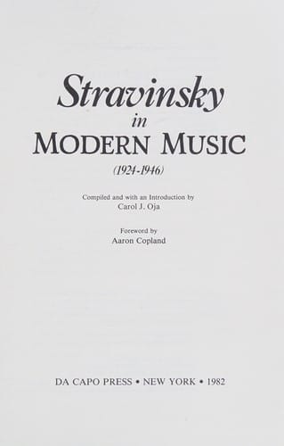Stravinsky in "Modern music"